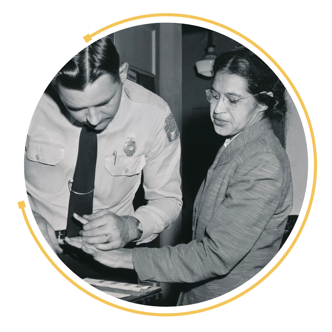 Rosa Parks being arrested