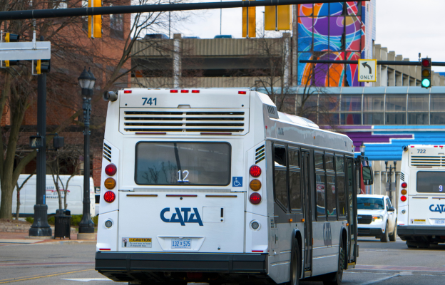 CATA bus driving downtown