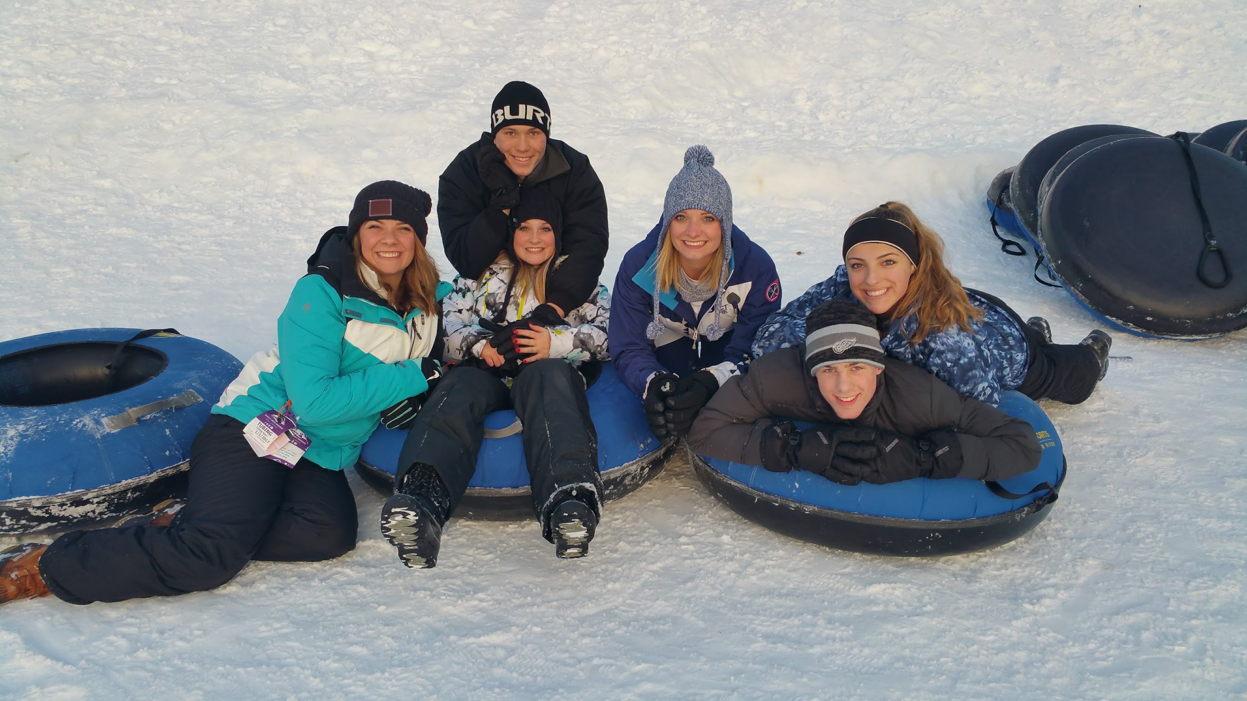 enjoying the winter with friends